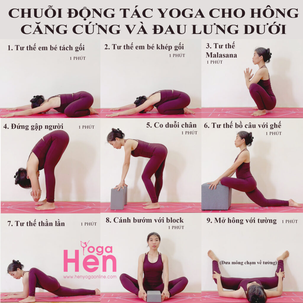 Chuỗi động tác Yoga cho Hông căng cứng và Đau lưng dưới